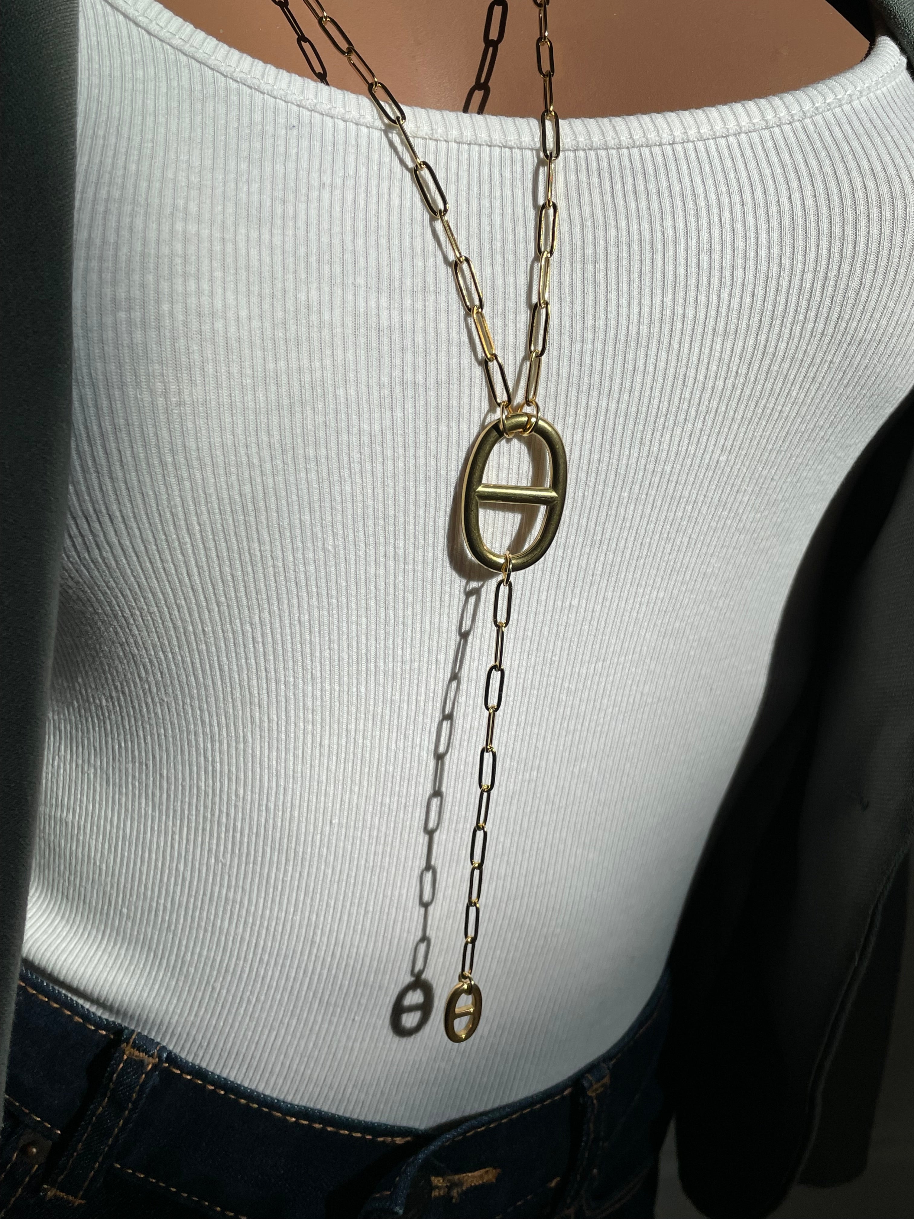 Sautoir Maille Marine doré